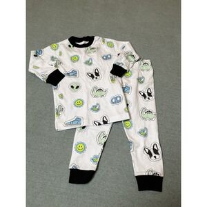NOOMIE Boys 12-18 M Alien Random 100% Pima Cotton 2 piece SOFT PAJAMA Set